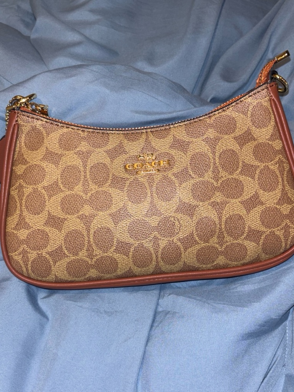 Coach Brown Signature Canvas Shoulder Bag